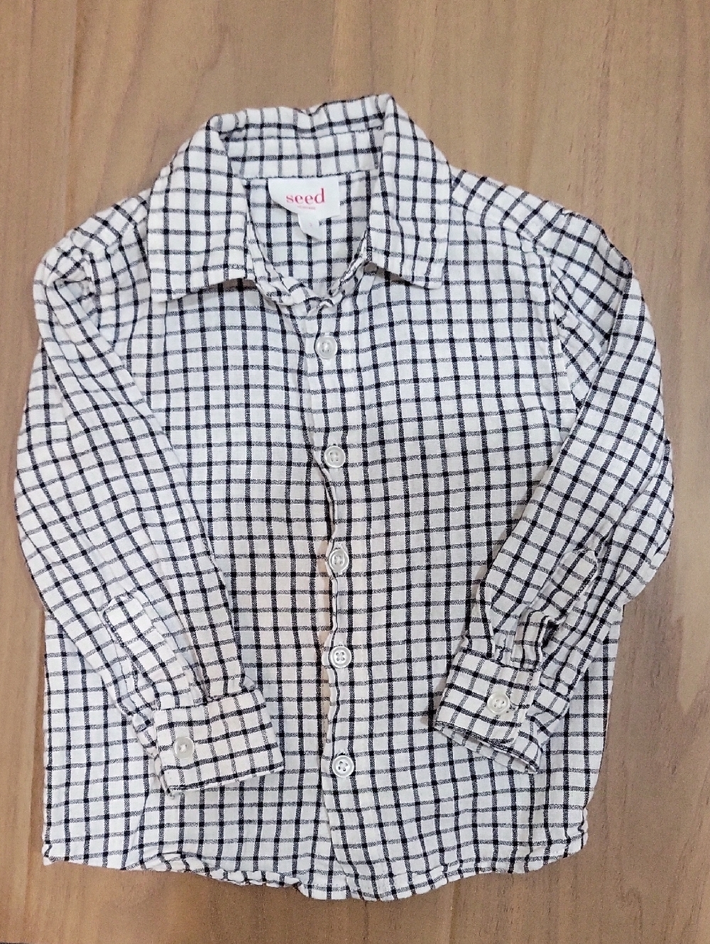 Seed Kids White & Black Shirt 2yrs